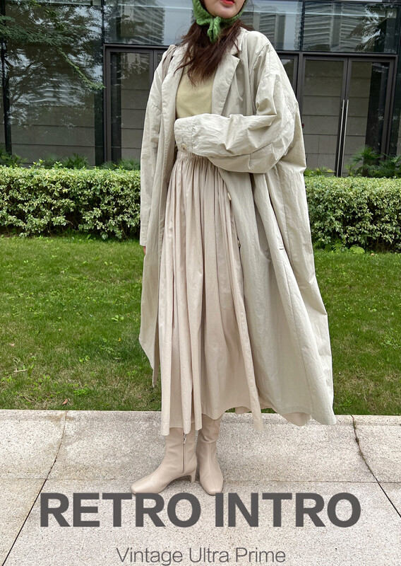 【RIN】Korean style comfortable and versatile minimalist trench coat R-21022# CQW