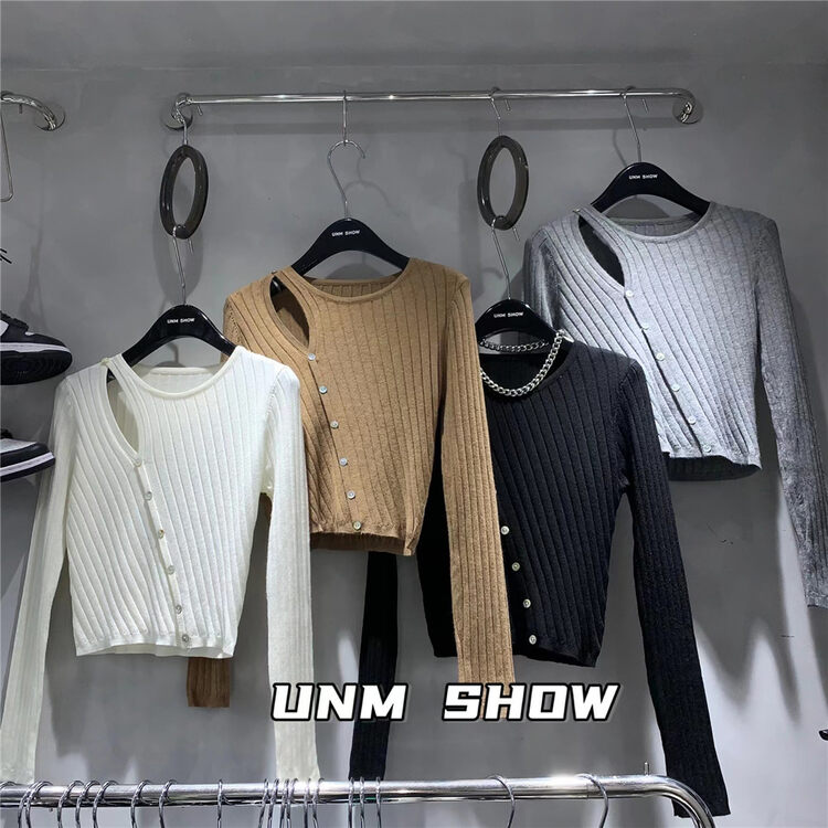 New Autumn!【UNM-SHOW】Long Sleeve Solid Color Versatile Knit Sweater 6579# WTT