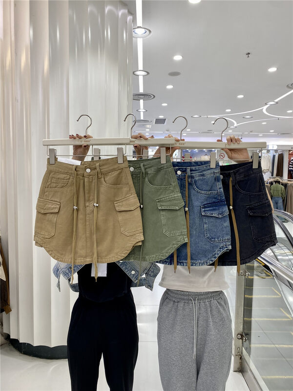 New in autumn!【U.SHE】Casual high waist slim denim culottes 32392# JJ