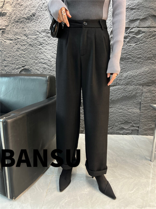 [Semi-plain] Korean straight commuter casual pants Q820# ZJY