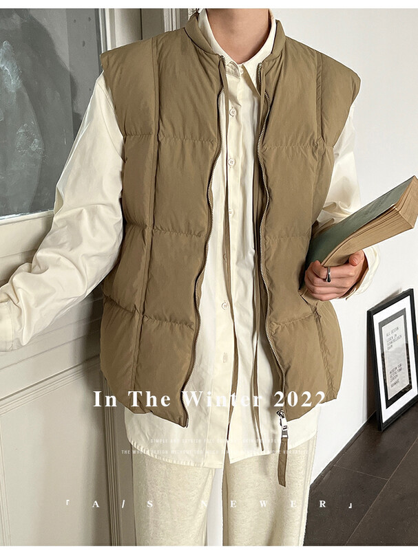 [THE MIND] Round neck fashion all-match casual simple vest down jacket 61238