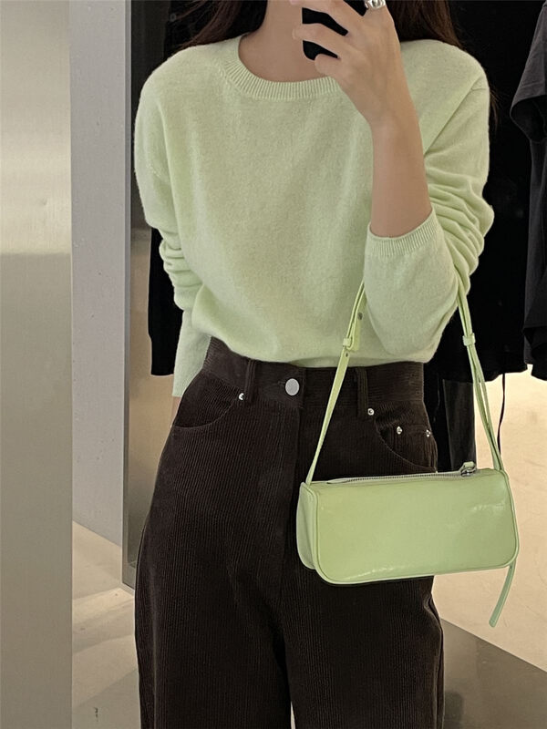 Seamless Weaving Process 18 Colors Available【CLEAN SPACE】Korean Round Neck Versatile Solid Color Warm Sweater 27955# CQW