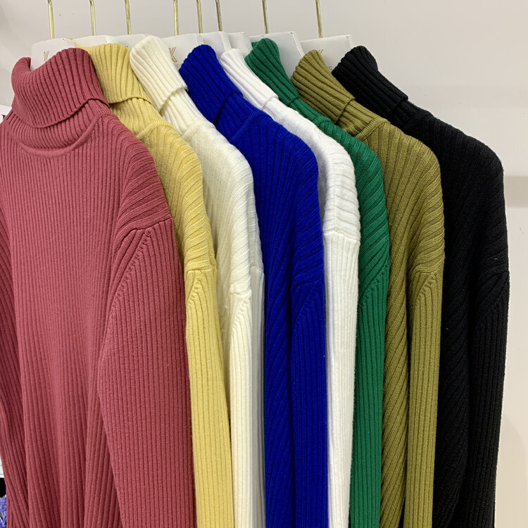 New in winter!【KIKI STUDIO】Simple solid color turtleneck warm sweater 6887# HJY