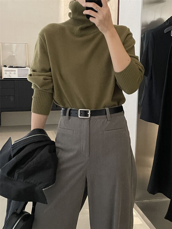 【CLEAN SPACE】High-neck basic all-match comfortable bottoming shirt 33320