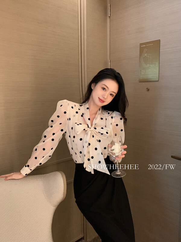 New in early autumn! [Xiu Xixi] French temperament and elegant shirt YS1-9182# JHY
