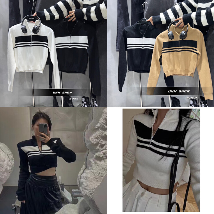【UNM-SHOW】Korean version all-match zipper bottoming sweater 6763# WTT