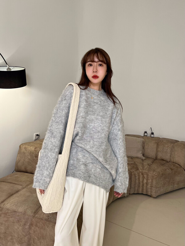 【RIN】Simple Korean Lazy Style Loose and Thin Knit Sweater R2291