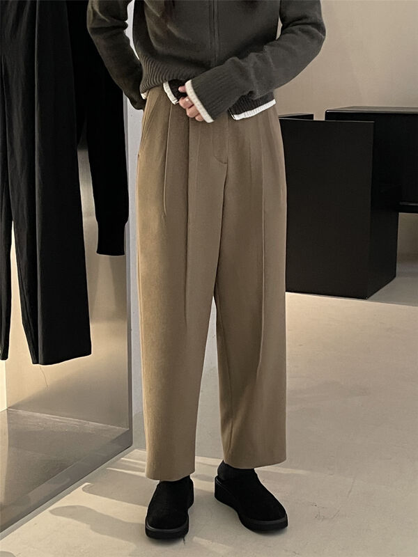 New in autumn! [CLEAN SPACE] textured commuter cropped trousers 33171# CQW