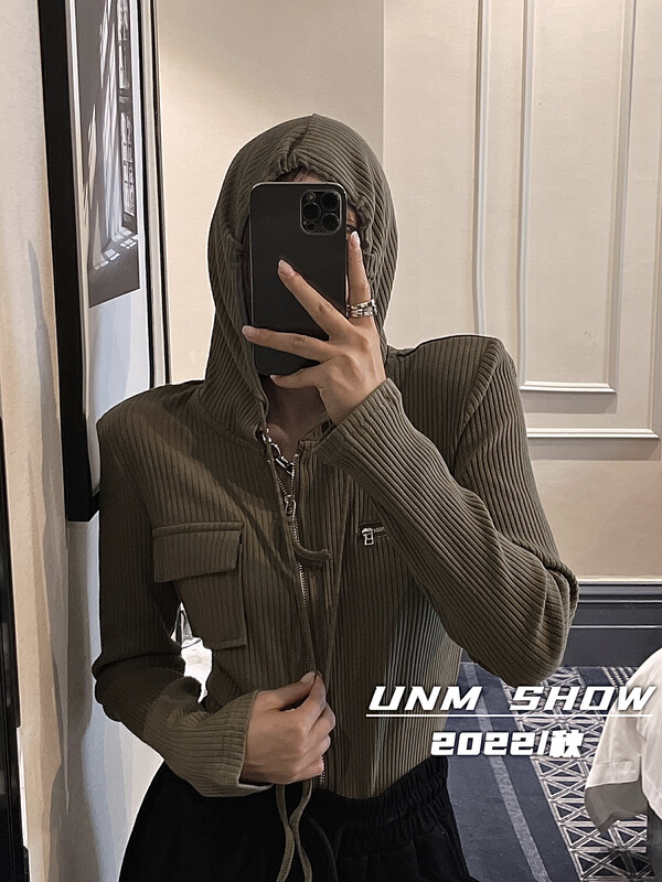 New in autumn! [UNM-SHOW] zipper comfortable all-match knitted sweater (tops only) 6593# WTT