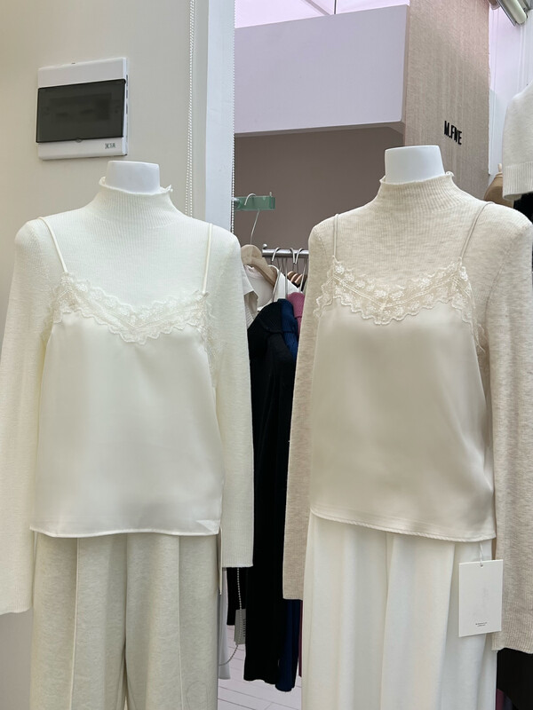 [RIN] Korean simple lace stitching tube top vest/sling 21591