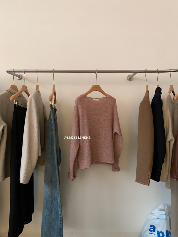 【IMISS】Korean Simple Pullover Mohair Sweater Sweater QK981
