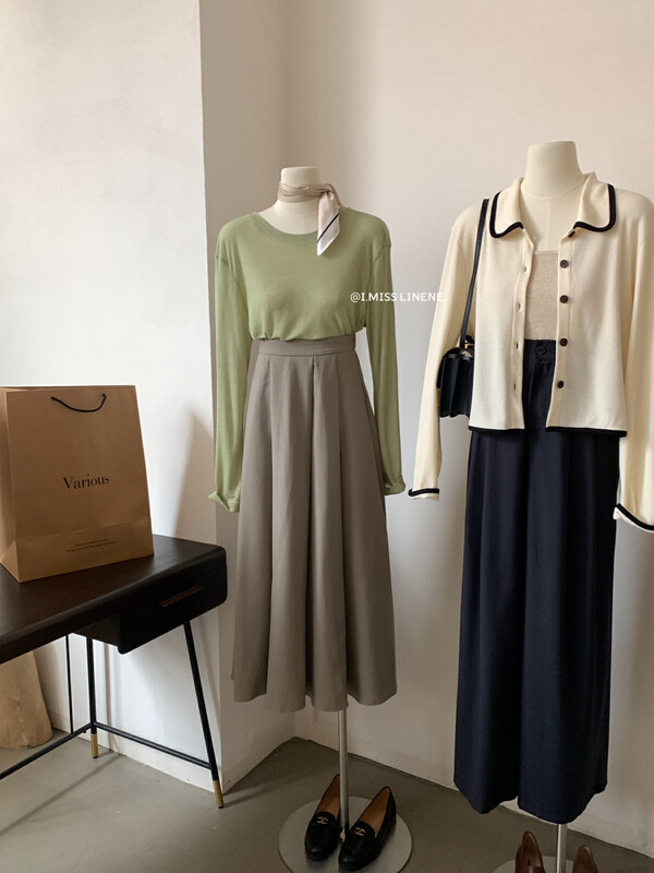 【IMISS】Korean version all-match slim pleated skirt QK3500# FHX