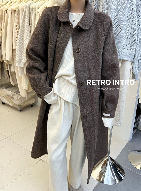 【RIN】Korean simple temperament big-name style loose double-sided woolen coat RB2019# CQW