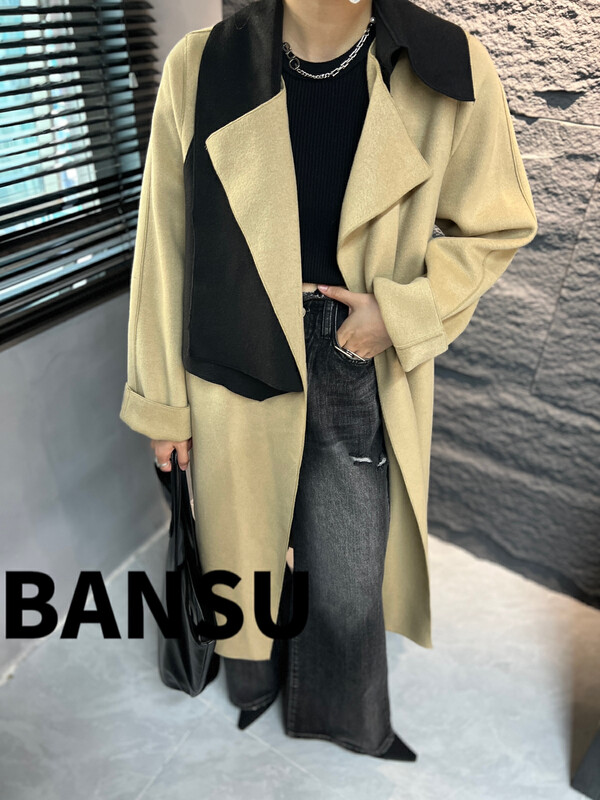 [Half-Plain] Commuter Fashion Retro Age-Reducing Coat (with Vest) G335# ZJY