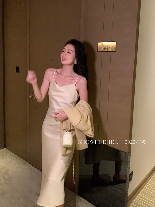 Autumn is new! [Xiu Xixi] Temperament light luxury high-end suspender dress 8173# JHY