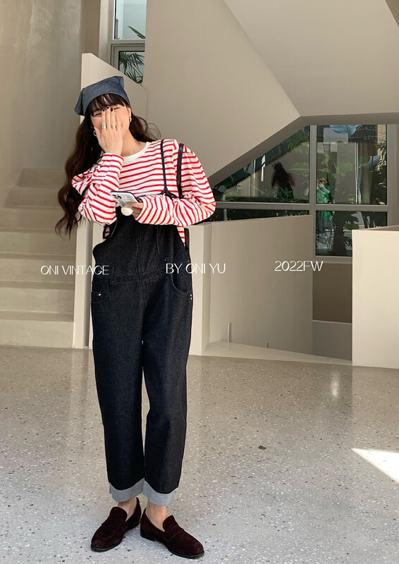 [ONIVINTAGE O'Neill] Design sense lamb leg sleeve striped top long-sleeved T-shirt OH226T5983