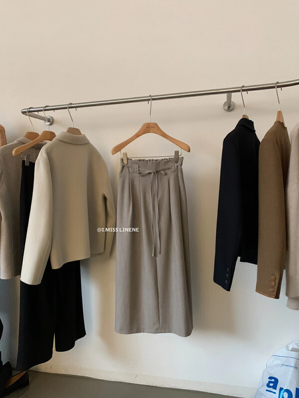 【IMISS】Korean-style pleated and elastic waist, all-match skirt and skirt (with waist rope) QK6369# FHX