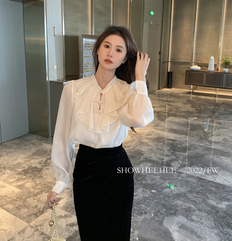 【Show Xixi】French retro niche design shirt 9300# JHY