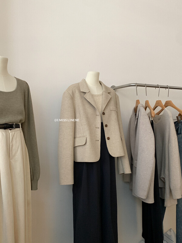 [IMISS] Korean style temperament lapel double-sided woolen coat QK3581
