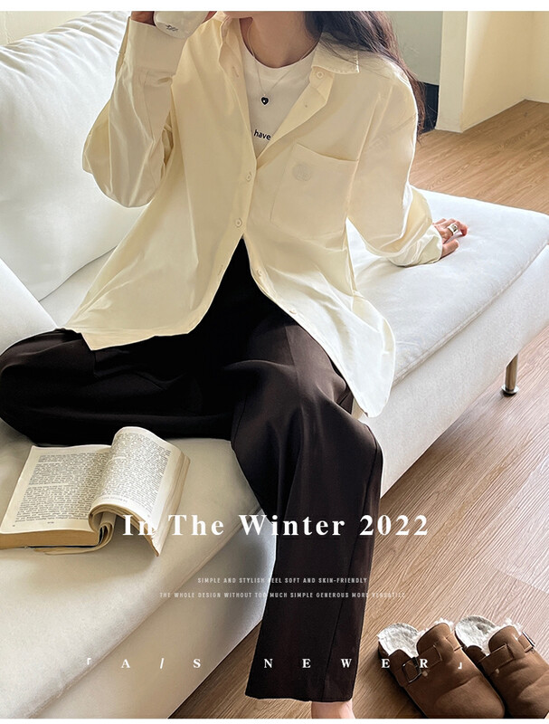 [THE MIND] Shirt Collar Casual All-match Thin Shirt 61257
