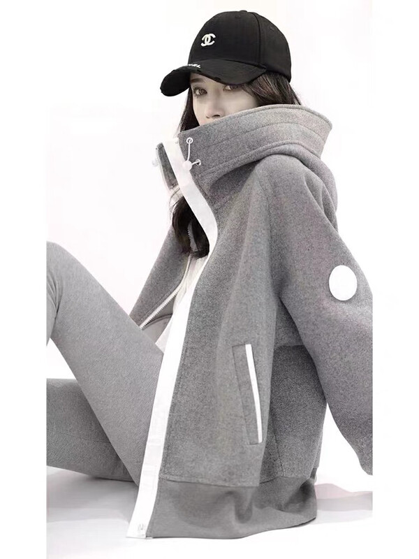 New in winter! [KIKI STUDIO] fleece thickened hooded top + comfortable leggings set 6954# HJY