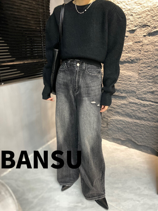 [Semi-plain] Korean round neck slim retro knitted sweater 8920# ZJY