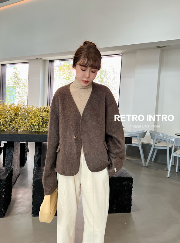 【RIN】Simple Korean style all-match temperament double-sided woolen coat RB2065# CQW