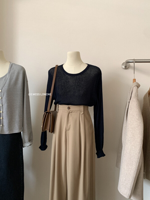 【IMISS】Korean style simple pullover knitted sweater QK0268