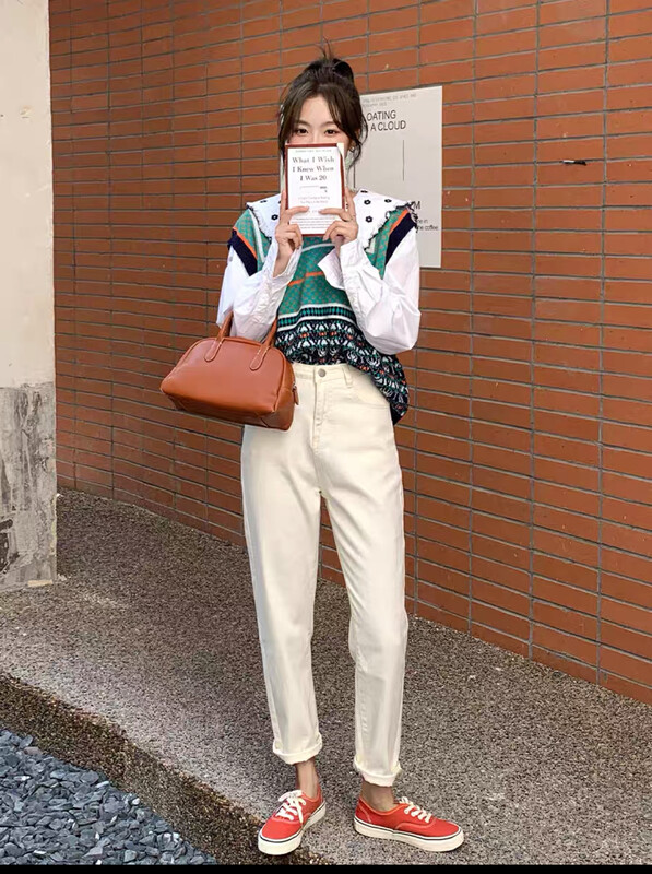 【T.H】Autumn Beige Harem Jeans 05220# LSW