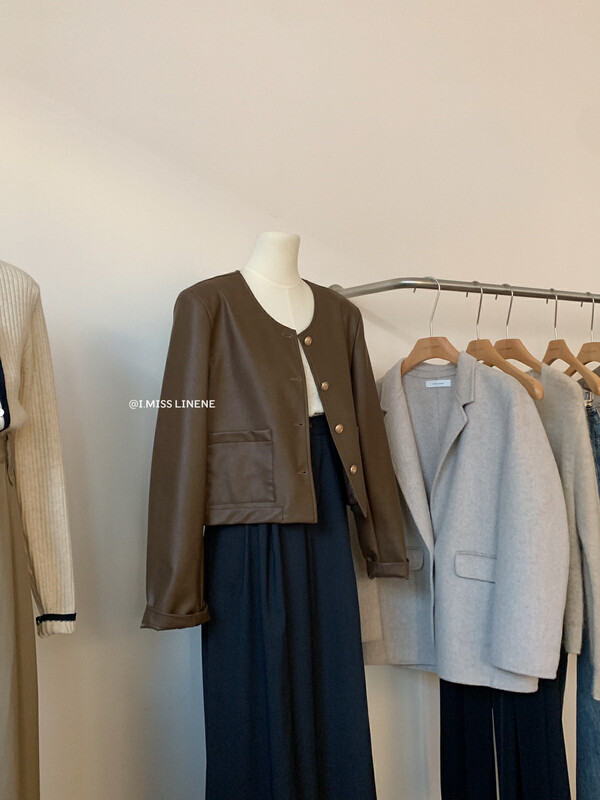 【IMISS】Retro luxury leather jacket leather jacket QK6370# FHX