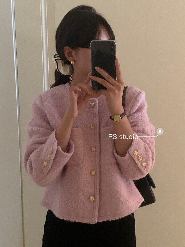 New for winter!  【RS】Exquisite round neck small fragrant short coat KL8060# FHX