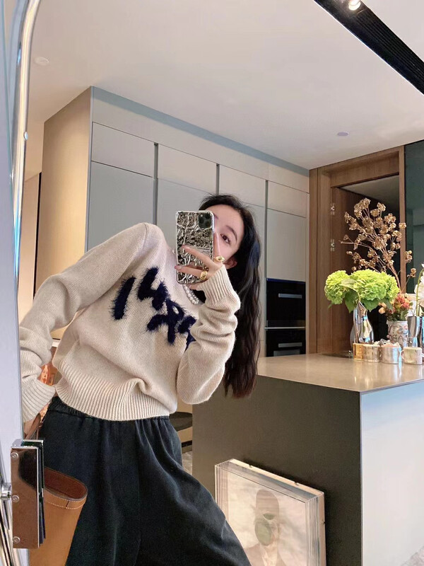 【NANCY】All-match round neck pullover sweater M3388# WPL
