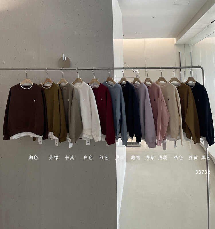 Explosive 12 colors~!  Must enter【CLEAN SPACE】Korean version simple loose all-match fake two thin fleece sweater 33732# CQW