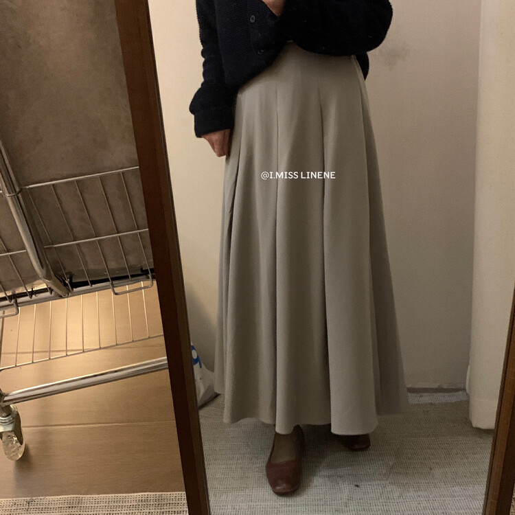 [IMISS] Korean version of all-match high-waisted thick pleated skirt QK7130