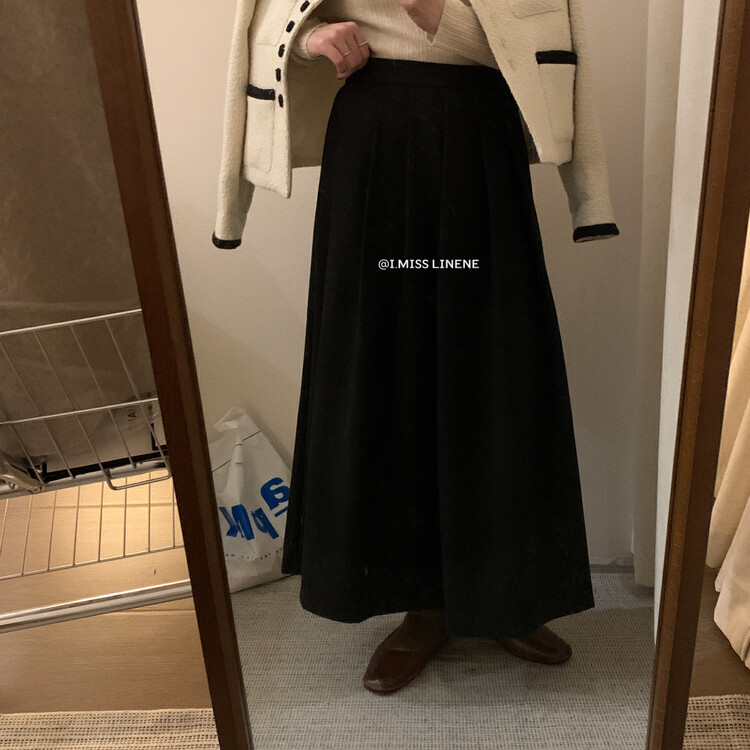 【IMISS】All-match thin and thick pleated skirt QK6399