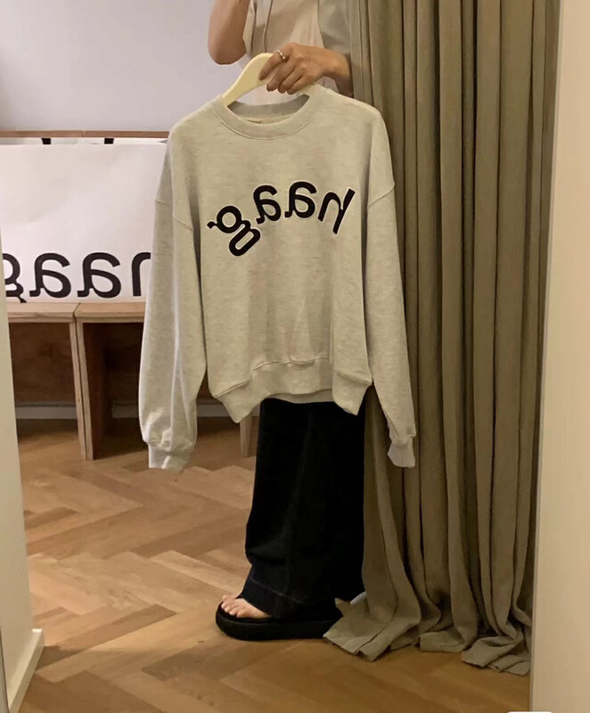 【IMISS】Korean style casual embroidered letter sweater sweater QK3577# FHX