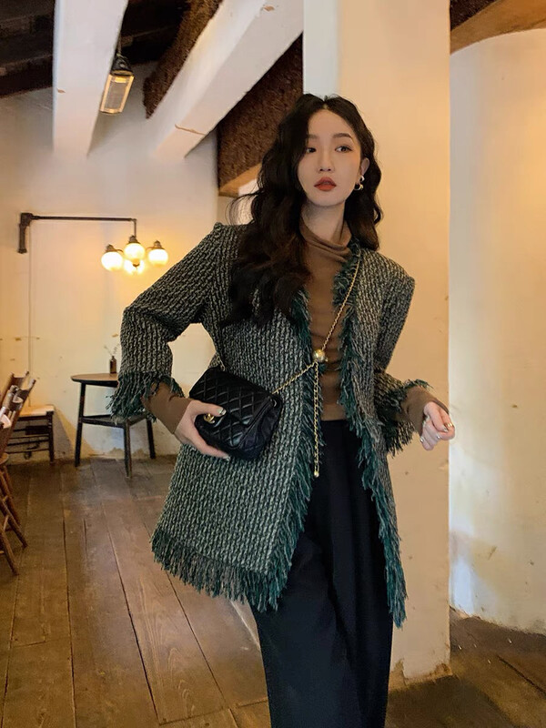 【KIKI STUDIO】Hong Kong-style retro tassel short coat 6925# HJY