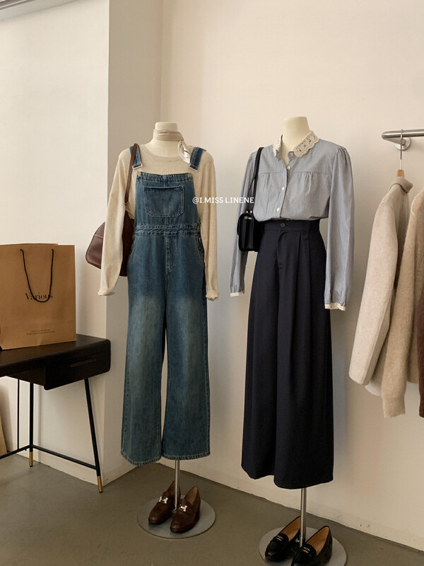 [IMISS] Retro casual nostalgic denim overalls overalls QK7973