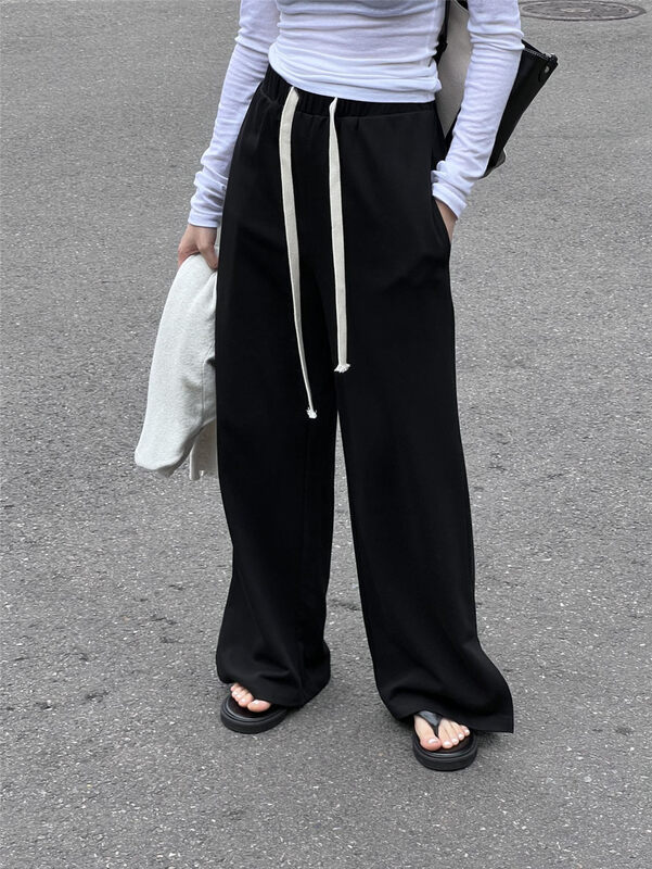 New in autumn!【CLEAN SPACE】Simple solid color loose elastic waist casual pants 27801# CQW