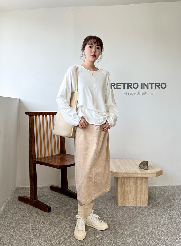 【RIN】All-match Korean simple casual long-sleeved T-shirt R21652# CQW