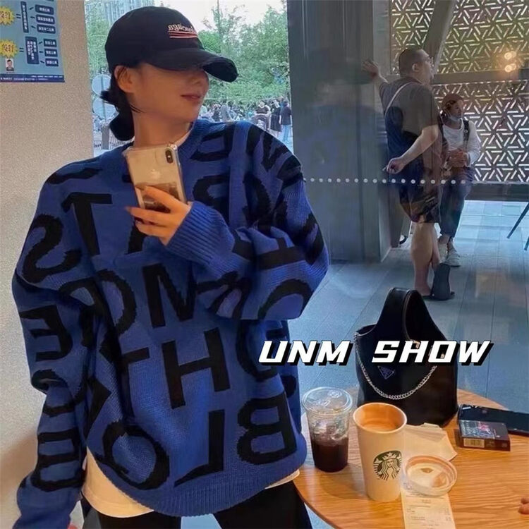 New in Autumn!【UNM-SHOW】Letter Pullover Long Sleeve Warm Sweater 6703# WTT