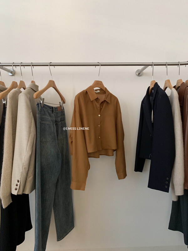 【IMISS】Korean Simple Short Tencel Shirt Top Shirt QK10172# FHX