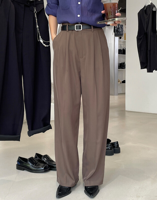 【CLEAN SPACE】Temperament loose commuter texture trousers YS1-27909# CQW