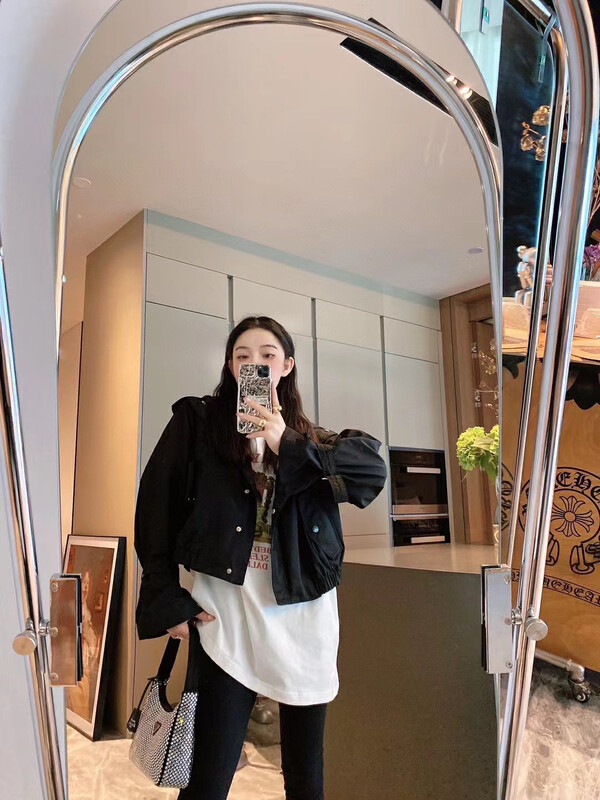 [NANCY] Niche Textured Loose Hooded Short Jacket M7321# WPL