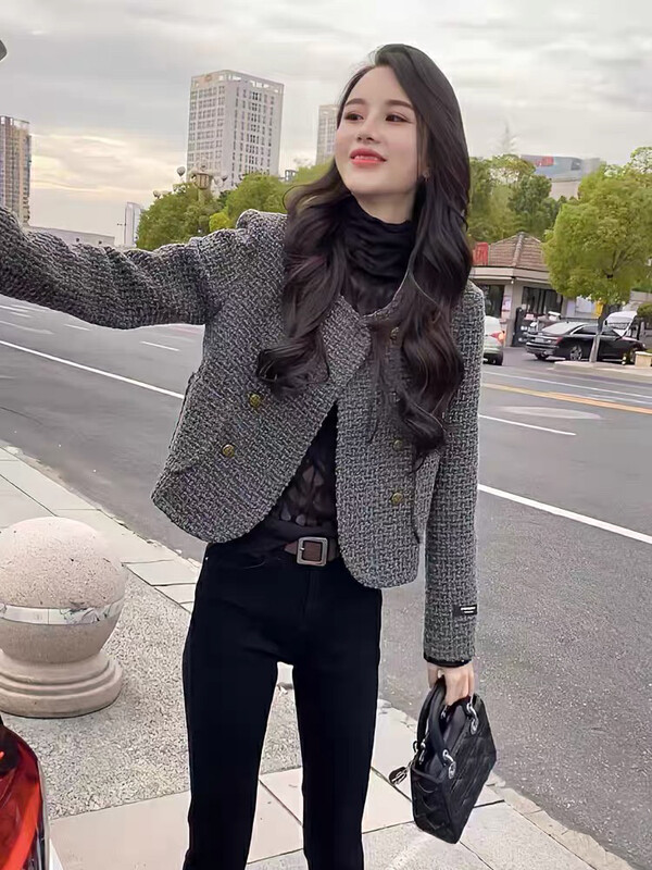 【KIKI STUDIO】Fashionable small fragrance style short coat 6896# HJY