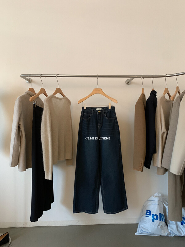 [IMISS] Retro and old all-match denim wide-leg pants jeans QK7997