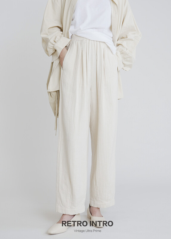 【RIN】Casual simple style comfortable texture wide-leg casual pants R21389