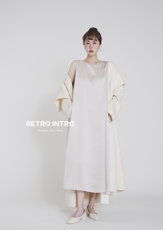 Original price 107.99! [RIN] Simple temperament sleeveless all-match satin dress R21575