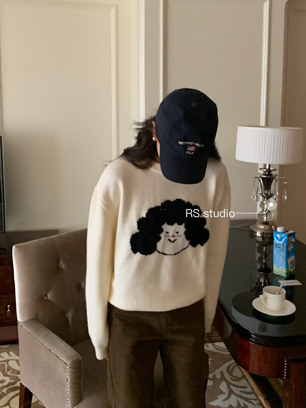 【RS】Round neck pullover comfortable all-match warm sweater M2506# FHX