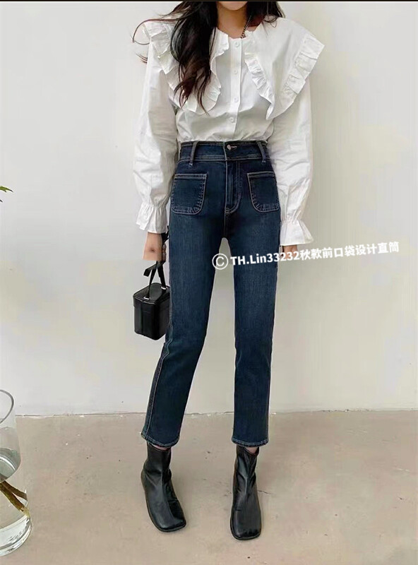 Original price 87.98! New for winter!【T.H】Korean Double Pocket Straight Jeans 332320# LSW